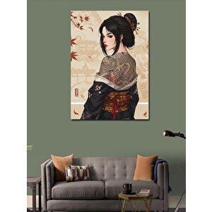 Kanvas Tablo Japon Kadın Dövme Sanatı 100x140 cm