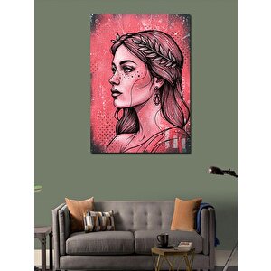 Kanvas Tablo Çizgisel Kadın Portresi 50x70 cm