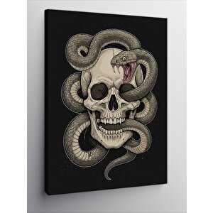 Kanvas Tablo Yılanlı Kafatası 50x70 cm
