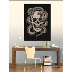 Kanvas Tablo Yılanlı Kafatası 50x70 cm