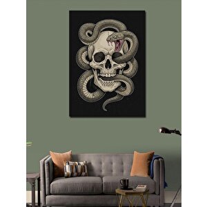Kanvas Tablo Yılanlı Kafatası 50x70 cm