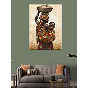 Kanvas Tablo Su Taşıyan Afrikalı Kadın 100x140 cm