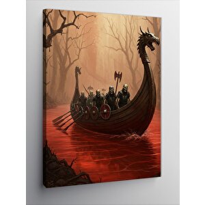 Kanvas Tablo Viking Gemisi Ve Deniz 50x70 cm