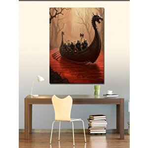Kanvas Tablo Viking Gemisi Ve Deniz 50x70 cm