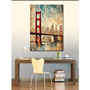 Kanvas Tablo Golden Gate Köprüsü Tasarımı 50x70 cm