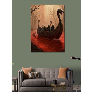 Kanvas Tablo Viking Gemisi Ve Deniz 70x100 cm