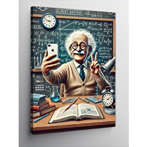 Kanvas Tablo Einstein Ve Bilimsel Çalışma 100x140 cm