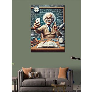 Kanvas Tablo Einstein Ve Bilimsel Çalışma 100x140 cm