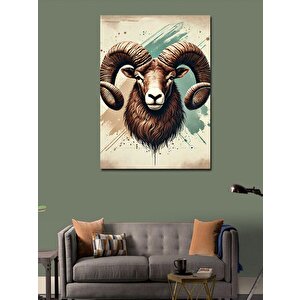 Kanvas Tablo Koç Başlı Portre 100x140 cm