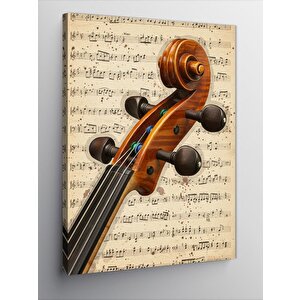 Kanvas Tablo Keman Ve Nota Sayfası 50x70 cm