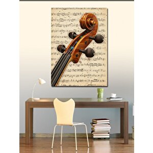 Kanvas Tablo Keman Ve Nota Sayfası 50x70 cm