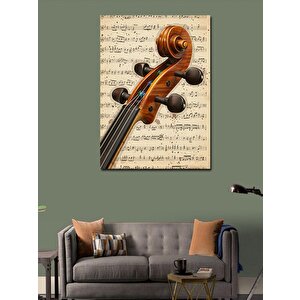 Kanvas Tablo Keman Ve Nota Sayfası 50x70 cm