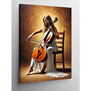 Kanvas Tablo Çello Çalan Kadın 50x70 cm