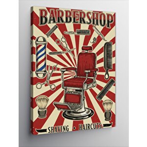 Kanvas Tablo Barber Shop Reklam Afişi 70x100 cm