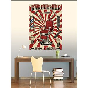 Kanvas Tablo Barber Shop Reklam Afişi 70x100 cm