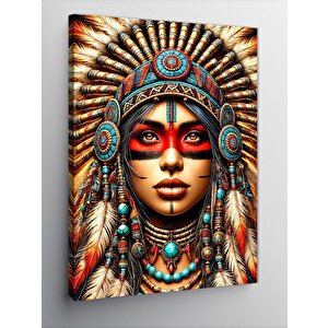 Kanvas Tablo Kızılderili Kadın Deseni 50x70 cm