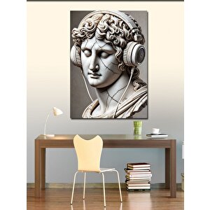 Kanvas Tablo Kulaklık Takan Heykel 50x70 cm