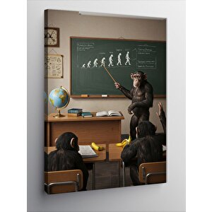 Kanvas Tablo Evrim Teorisi Sınıf Sahnesi 70x100 cm