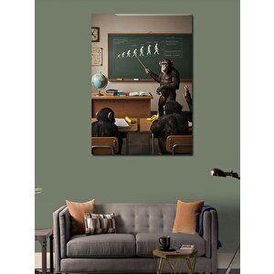 Kanvas Tablo Evrim Teorisi Sınıf Sahnesi 70x100 cm