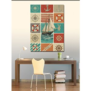 Kanvas Tablo Denizci Motifleri Deseni 50x70 cm