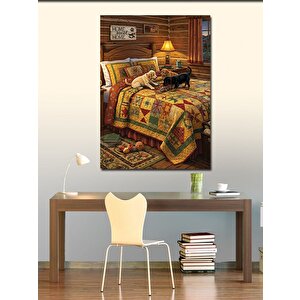 Kanvas Tablo Rustik Tarzda Yatak Odası 50x70 cm