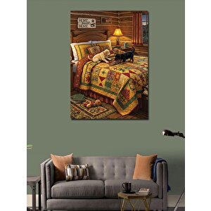 Kanvas Tablo Rustik Tarzda Yatak Odası 50x70 cm