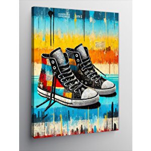 Kanvas Tablo Grafiti Ayakkabılar 70x100 cm