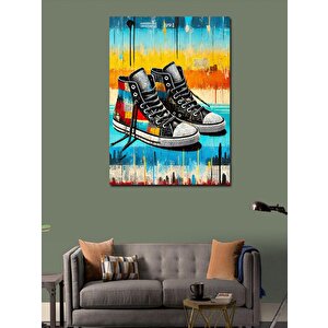 Kanvas Tablo Grafiti Ayakkabılar 70x100 cm