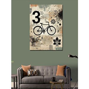 Kanvas Tablo Retro Bisiklet Ve Geometrik Desenler 100x140 cm