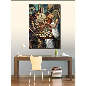Kanvas Tablo Satranç Tahtasında Krallar 70x100 cm