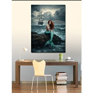 Kanvas Tablo Denizkızı Ve Yelkenli 70x100 cm