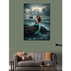 Kanvas Tablo Denizkızı Ve Yelkenli 70x100 cm