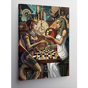 Kanvas Tablo Satranç Tahtasında Krallar 100x140 cm