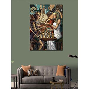 Kanvas Tablo Satranç Tahtasında Krallar 100x140 cm