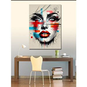 Kanvas Tablo Fırça Darbeli Kadın Portresi 50x70 cm