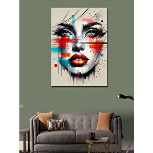Kanvas Tablo Fırça Darbeli Kadın Portresi 50x70 cm