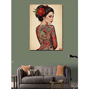 Kanvas Tablo Dövmeli Kadın Portresi 50x70 cm