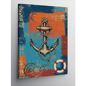 Kanvas Tablo Denizci Çapa Çizimi 70x100 cm