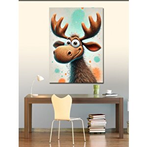 Kanvas Tablo Sevimli Geyik İllüstrasyonu 70x100 cm