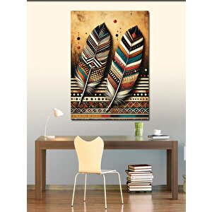 Kanvas Tablo Kabile Desenli Tüyler 50x70 cm