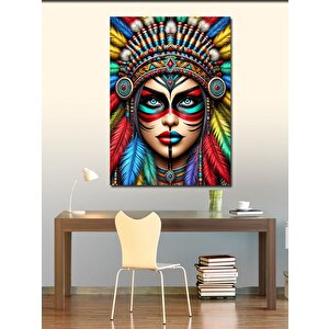 Kanvas Tablo Kızılderili Kadın Portresi 70x100 cm