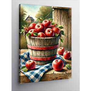 Kanvas Tablo Taze Elma Sepeti 70x100 cm