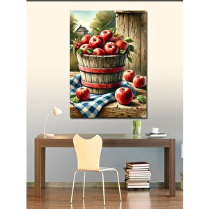 Kanvas Tablo Taze Elma Sepeti 100x140 cm