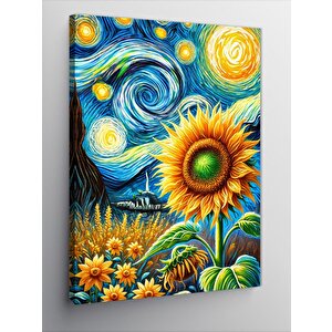 Kanvas Tablo Van Gogh Tarzı Ayçiçekleri 50x70 cm