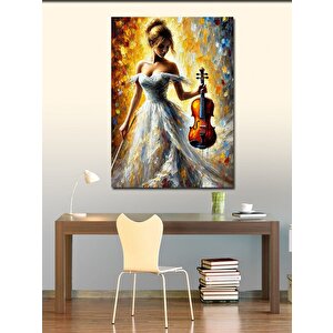 Kanvas Tablo Keman Tutan Gelin 50x70 cm