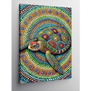 Kanvas Tablo Aborjin Desenli Kaplumbağa 50x70 cm