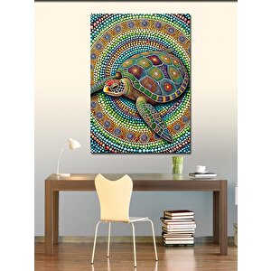 Kanvas Tablo Aborjin Desenli Kaplumbağa 50x70 cm