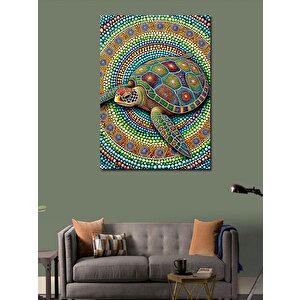 Kanvas Tablo Aborjin Desenli Kaplumbağa 50x70 cm