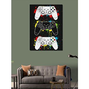 Kanvas Tablo Oyun Konsolu Ve Renkli Desenler 100x140 cm