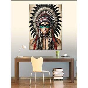 Kanvas Tablo Kızılderili Kadın Figürü 70x100 cm